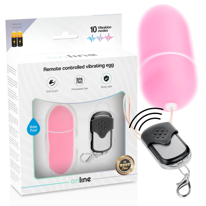 ONLINE - OVO VIBRANTE COM CONTROLE REMOTO L ROSA - VIBRA24 SEXSHOP