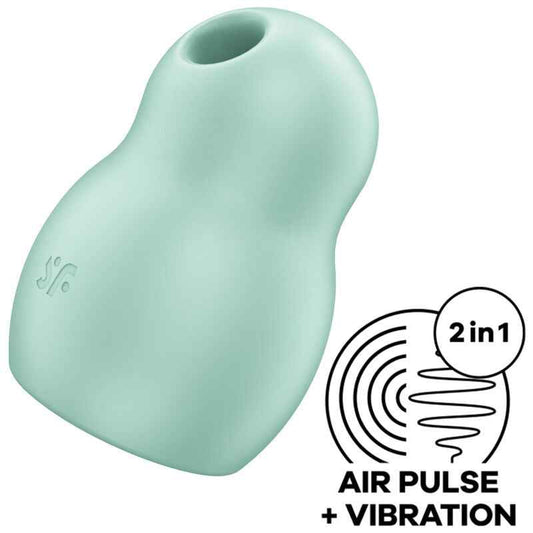 SATISFYER - PRO TO GO 1 ESTIMULADOR E VIBRADOR DE PULSO DE AR DUPLO VERDE - VIBRA24 SEXSHOP
