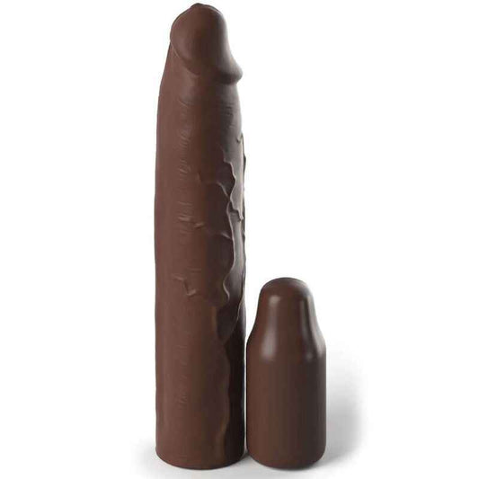 FANTASY X- TENSIONS - PIPEDREAMS SLEEVE 22,86 CM + 7,62 CM PLUG BROWN - VIBRA24 SEXSHOP