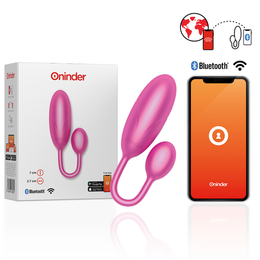 ONINDER - OVO VIBRATÓRIO DENVER ROSA 7 X 2,7 CM APLICATIVO GRATUITO - VIBRA24 SEXSHOP