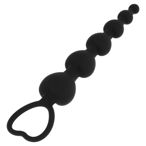 Cadeia de Corações Anal Mila 18 cm - Preto e Prata