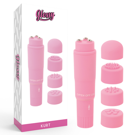 GLOSSY - MASSAGEIRO DE BOLSO KURT ROSA - VIBRA24 SEXSHOP