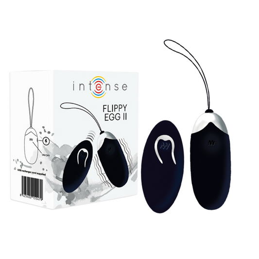 INTENSE - FLIPPY II VIBRANTE OVO COM CONTROLE REMOTO PRETO - VIBRA24 SEXSHOP