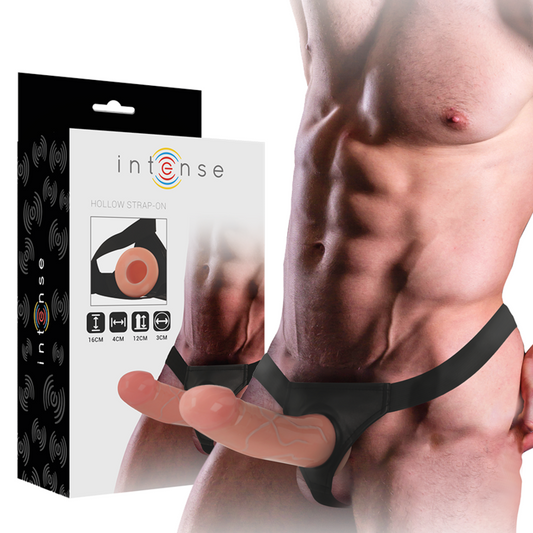 INTENSE - ARNÊS OCO COM DILDO 16 X 3 CM - VIBRA24 SEXSHOP