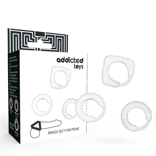 anel de prazer ADDICTED TOYS - Set C-Ring Claro para Estímulo Máximo - VIBRA24 SEXSHOP