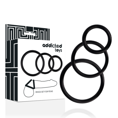 ADDICTED TOYS - Anel para Pénis Preto em Conjunto - VIBRA24 SEXSHOP