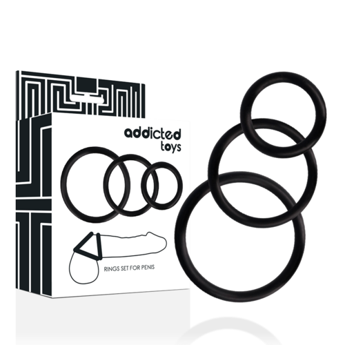 ADDICTED TOYS - Anel para Pénis Preto em Conjunto - VIBRA24 SEXSHOP