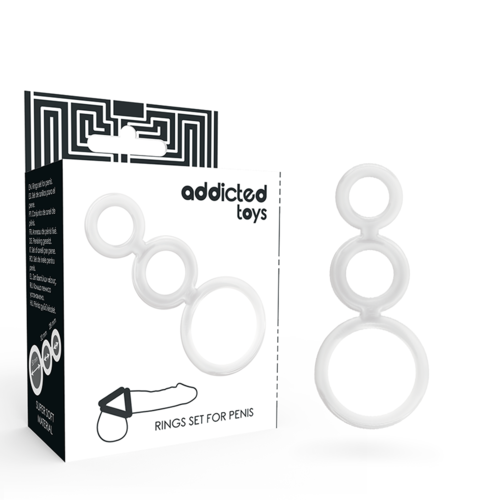 ADDICTED TOYS - Anel para Pénis Transparente - Conjunto de Anéis para Prazer Aumentado - VIBRA24 SEXSHOP