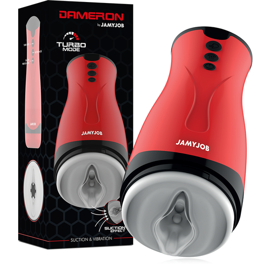 JAMYJOB - MASTURBADOR DAMERON DE SUCÇÃO E VIBRAÇÃO - VIBRA24 SEXSHOP