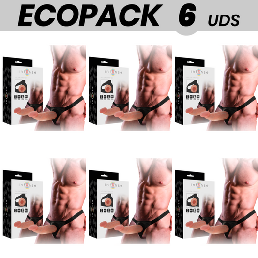 ECOPACK 6 UNIDADES - INTENSE ARNÊS OCO COM DILDO 18 X 3,5 CM - VIBRA24 SEXSHOP