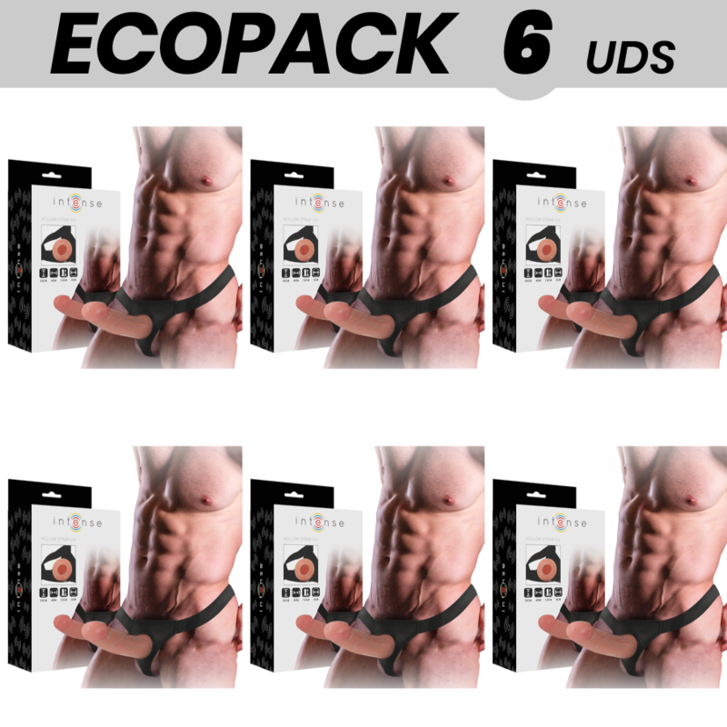 ECOPACK 6 UNIDADES - INTENSE ARNÊS OCO COM DILDO 16 X 3 CM - VIBRA24 SEXSHOP