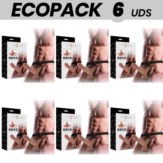 ECOPACK 6 UNIDADES - INTENSE ARNÊS OCO COM DILDO 16 X 3,5 CM - VIBRA24 SEXSHOP