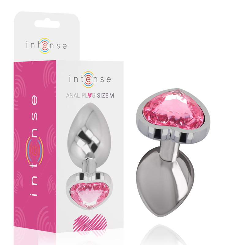INTENSE - PLUG ANAL DE ALUMÍNIO METAL CORAO ROSA TAMANHO M - VIBRA24 SEXSHOP