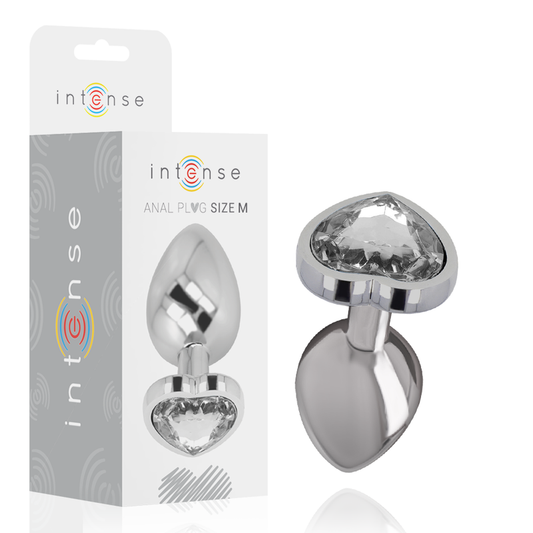 INTENSE - PLUG ANAL DE METAL DE ALUMÍNIO BRANCO CORAO TAMANHO M - VIBRA24 SEXSHOP