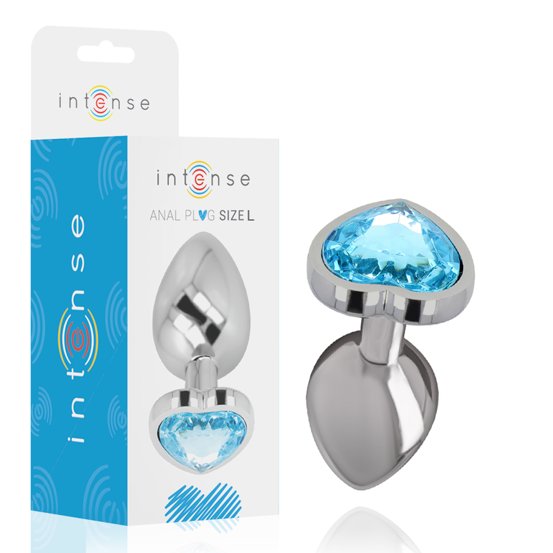 INTENSE - PLUG ANAL DE ALUMÍNIO METAL CORAO AZUL TAMANHO L - VIBRA24 SEXSHOP