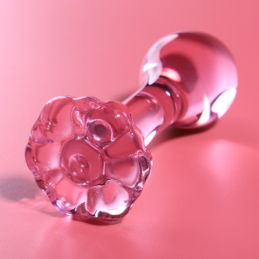 NEBULA SERIES BY IBIZA - MODELO 2 PLUG ANAL VIDRO BOROSILICADO ROSA 11 CM -O- 3.5 CM - VIBRA24 SEXSHOP