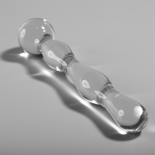 NEBULA SERIES BY IBIZA - MODELO 13 DILDO VIDRO BOROSILICADO TRANSPARENTE 18 CM -O- 3.5 CM - VIBRA24 SEXSHOP