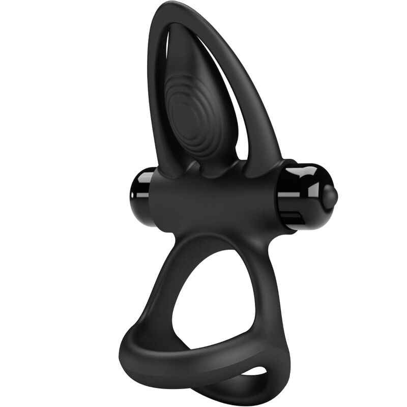 PRETTY LOVE - ANEL VIBRANTE 10 VIBRAÕES SILICONE PRETO - VIBRA24 SEXSHOP
