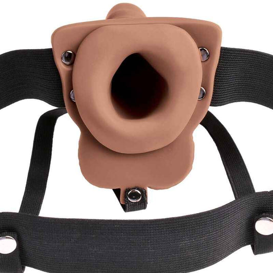 FETISH FANTASY SERIES - ARNÊS AJUSTVEL PÊNIS REALISTA COM TESTÍCULOS RECARREGVEIS E VIBRADOR 15 CM - VIBRA24 SEXSHOP