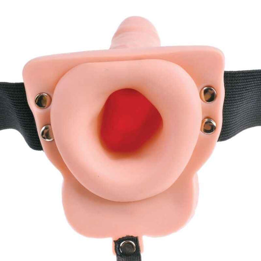 FETISH FANTASY SERIES - ARNÊS AJUSTVEL COM CONTROLE REMOTO PÊNIS REALISTA COM TESTÍCULOS RECARREGVEIS E VIBRADOR 15 CM - VIBRA24 SEXSHOP