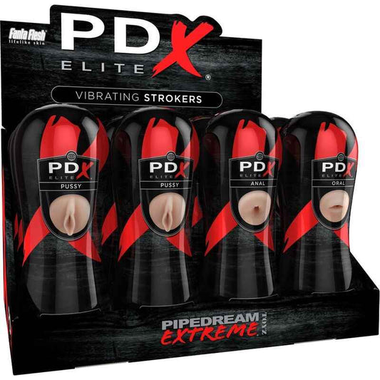 PDX ELITE - CONJUNTO STROKER 12 UNIDADES: 6X VAGINA, 3X ANO, 3X BOCA - VIBRA24 SEXSHOP