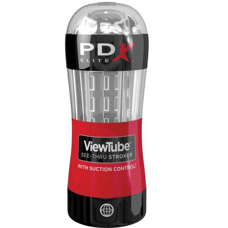 PDX ELITE - STROKER MASTURBADOR VIEWTUBE CONTROLE SUCÇÃO CLARA - VIBRA24 SEXSHOP