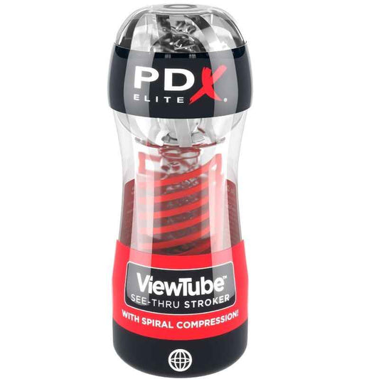 PDX ELITE - STROKER VIEWTUBE 2 COMPRESSO ESPIRAL TRANSPARENTE - VIBRA24 SEXSHOP