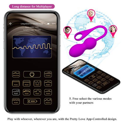 PRETTY LOVE - Bolas Vibratórias Recarregáveis Elvira Roxo para Prazer Intensificado - VIBRA24 SEXSHOP