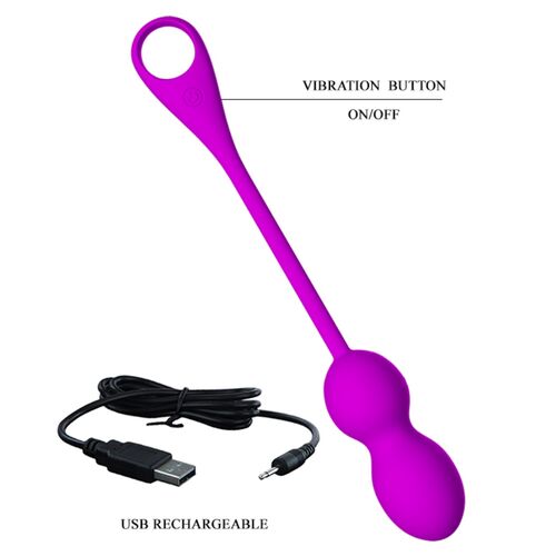 PRETTY LOVE - Bolas Vibratórias Recarregáveis Elvira Roxo para Prazer Intensificado - VIBRA24 SEXSHOP