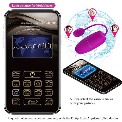 Ovo Vibratório Controlado por APP - Prazer Inigualável com Pretty Love Ninfa Roxo - VIBRA24 SEXSHOP