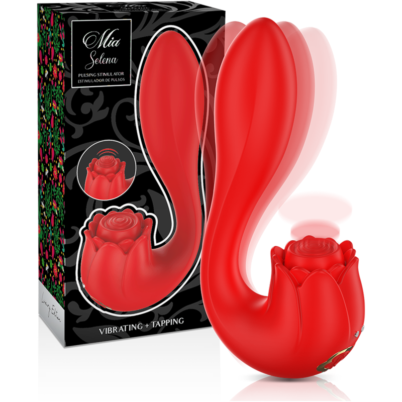 MIA - SELENA ESTIMULADOR VIBRANTE + TAPPING VERMELHO - VIBRA24 SEXSHOP