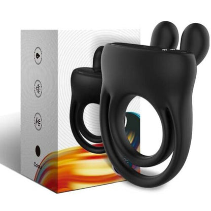 ARMONY - Anel Vibratório Coelho Preto para Estímulo e Prazer