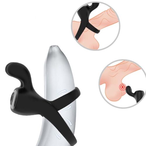 ARMONY - Anel Vibratório Coelho Preto para Estímulo e Prazer