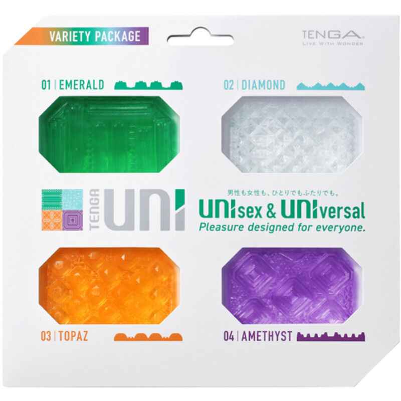 TENGA - MASTURBADOR UNI VARIETY DEDAL PACK 4 UNIDADES - VIBRA24 SEXSHOP