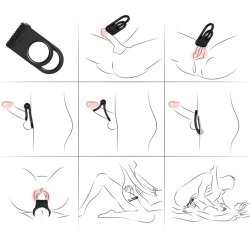 ARMONY - Anel Vibrador Duplo para Casais Preto
