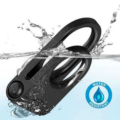 ARMONY - Anel Vibrador Duplo para Casais Preto - VIBRA24 SEXSHOP