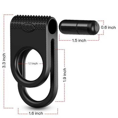 ARMONY - Anel Vibrador Duplo para Casais Preto