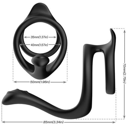 ARMONY - Anel Anal Duplo Preto para Prazer Intenso
