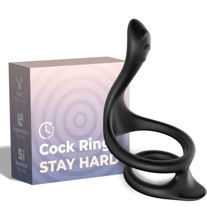 ARMONY - ANEL ANAL DUPLO TAIL PRETO - VIBRA24 SEXSHOP