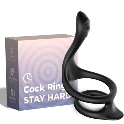 ARMONY - Anel Anal Duplo Preto para Prazer Intenso - VIBRA24 SEXSHOP