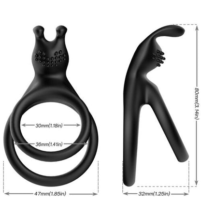 Armony Anel de Coelho Duplo Preto - Elegância e Estilo em Cada Detalhe