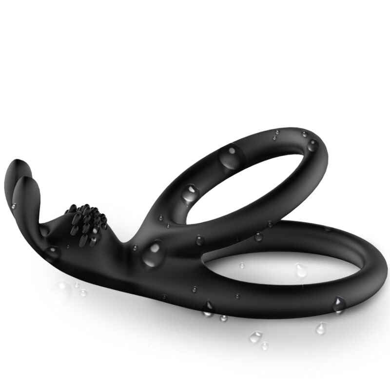 ARMONY - ANEL DE COELHO DUPLO TENSY PRETO - VIBRA24 SEXSHOP