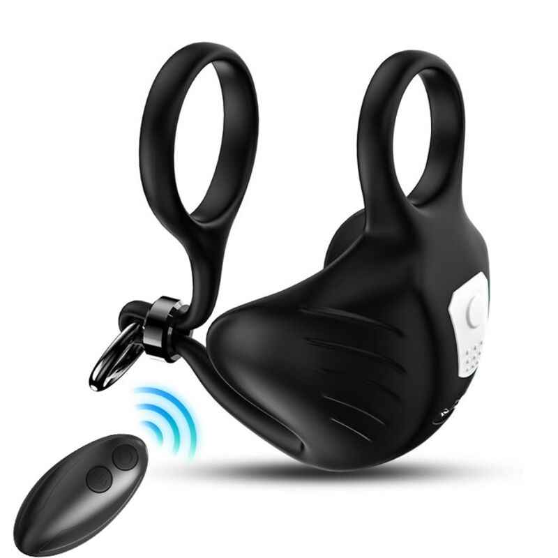 ARMONY - ANEL VIBRADOR MANTA SCROTUM CONTROLE REMOTO PRETO - VIBRA24 SEXSHOP