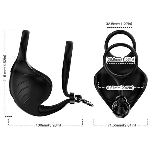 ARMONY - Anel Vibrador Escroto Preto para Estímulo Intenso