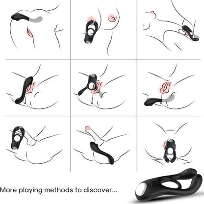 ARMONY - Anel Vibrador Duplo para Casais Veyron Preto