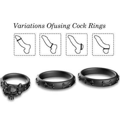 ARMONY - Anel Calavera Silicone Preto para Estilo e Conforto