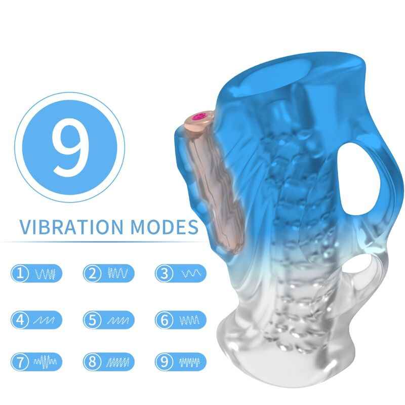ARMONY - MASTURBADOR DEDO E VIBRADOR GRADIENTE AZUL - VIBRA24 SEXSHOP