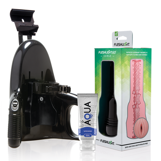 FLESHLIGHT - GO PINK LADY SURGE VAGINA + LANÇAMENTO UNIVERSAL + LUBRIFICANTE AQUA QUALITY 50 ML - VIBRA24 SEXSHOP