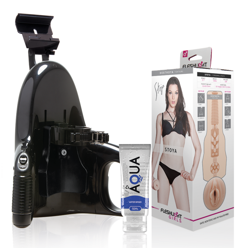 FLESHLIGHT - VAGINA STOYA DESTROYA + LANÇAMENTO UNIVERSAL + LUBRIFICANTE AQUA QUALITY 50 ML - VIBRA24 SEXSHOP