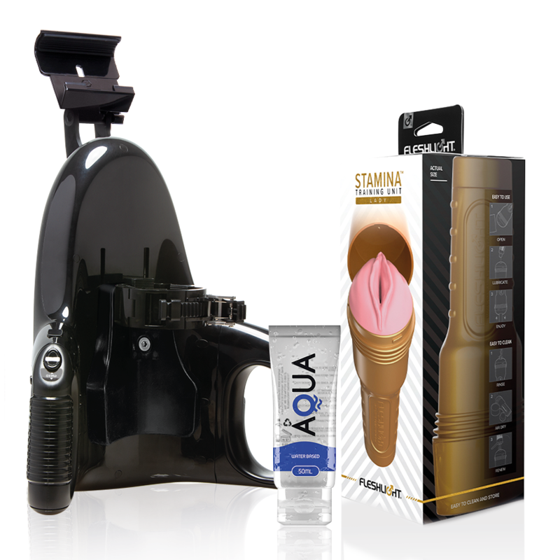 FLESHLIGHT - UNIDADE DE TREINAMENTO PINK LADY STAMINA + LANÇAMENTO UNIVERSAL + LUBRIFICANTE AQUA QUALITY 50 ML - VIBRA24 SEXSHOP